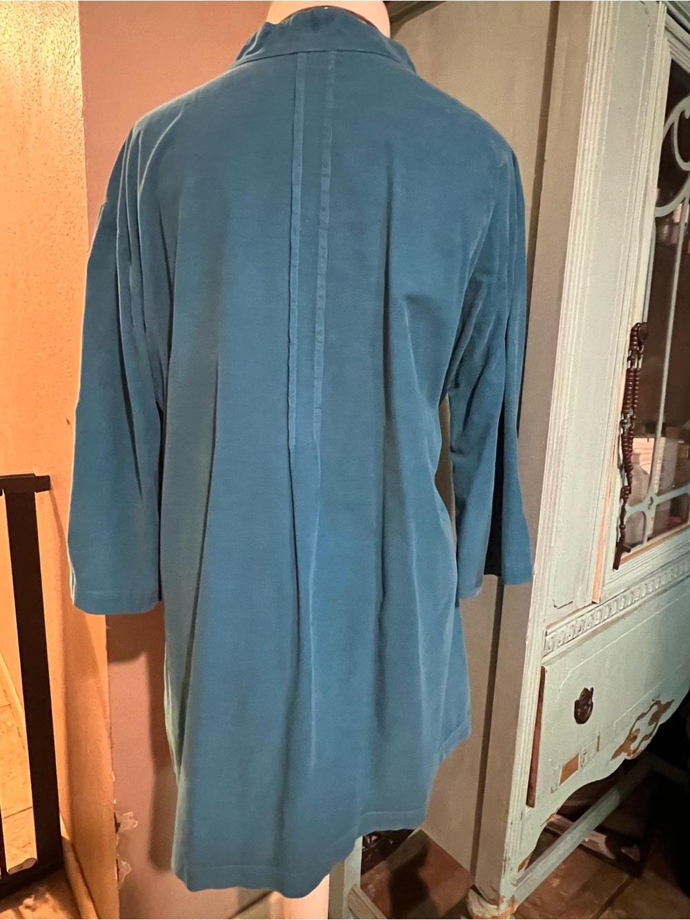 CP Shades Cotton Soft Cord Tunic Shirt Teal Blue Sz Medium Lagenlook Tab Sleeve - Picture 5 of 12